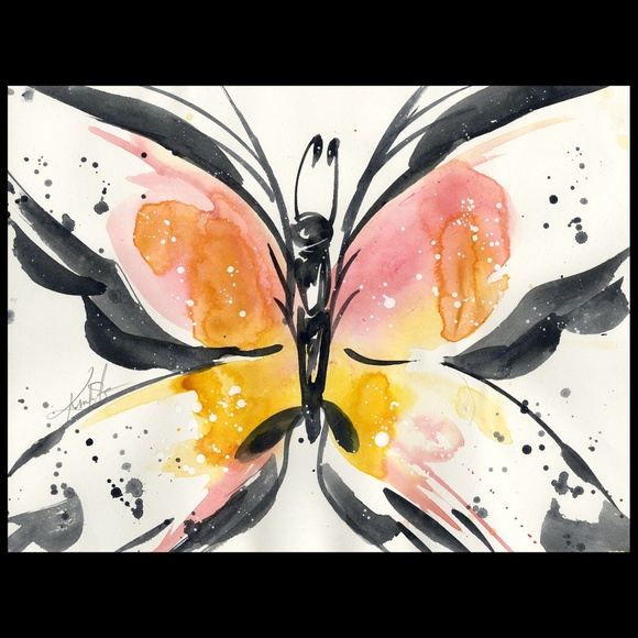 Original Watercolor Butterfly Painting - Butterfly Magic 8 - Picture 4 of 4